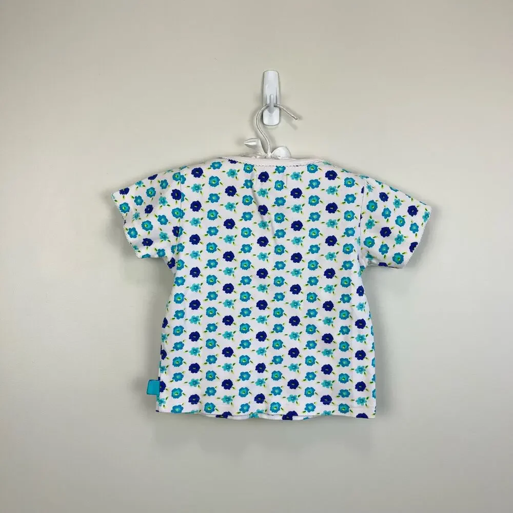 Vintage Gymboree Blue Floral Shirt Medium 3T/4T